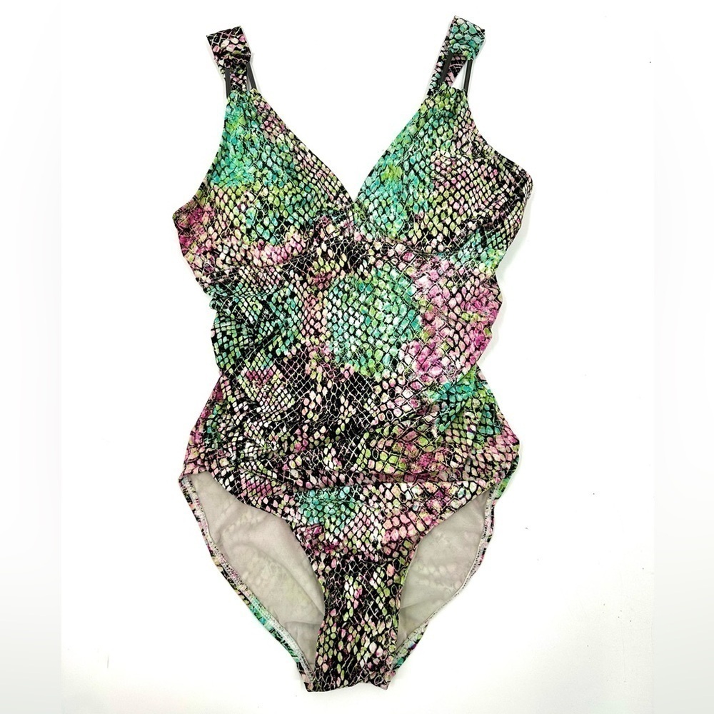 Spanx One Piece Swimsuit Womens Small Assets Full Coverage Slimming Colorful